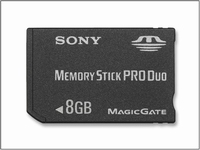 8 GB. Sony Memory Stick Pro DUO